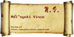 Mányoki Vince névjegykártya