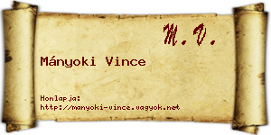 Mányoki Vince névjegykártya